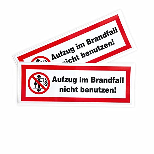 Aufkleber Aufzug im Brandfall nicht benutzen 21x7,5 cm - Sticker für Außen- und Innenbereich Aufkleber Aufzug im Brandfall nicht benutzen 21x7,5 cm - Sticker für Außen- und Innenbereich von FOTOFOL