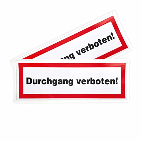 Aufkleber Durchgang verboten 21x7,5 cm - für Außen- und Innenbereich - Durchgang verboten Sticker von FOTOFOL