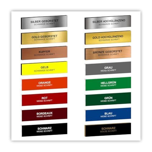 FOTOFOL Klingelschild Briefkastenschild selbstklebend - Namensschild mit Gravur - Schild für Türklingel, Haustür, Briefkasten - personalisiert - wetterfest (2 Stück) von FOTOFOL