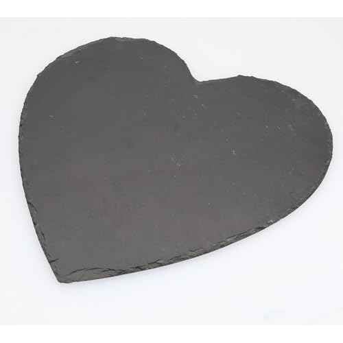 FOTOFOL Servierplatte, Schieferplatte für Besondere Anlässe, Anthrazit | Stein-Platte aus Naturschiefer - Teller-Untersetzer | Servierplatte | Tisch-Deko (Herz) von FOTOFOL