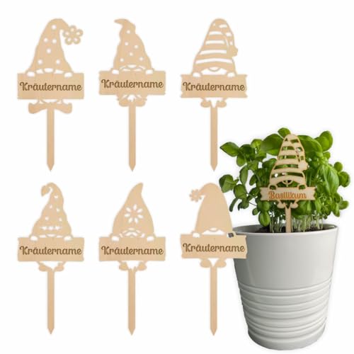 Kräuterschild Kräuterstecker 6er-Set aus Holz - Kräutername personalisiert - Pflanzstecker, Gartenstecker für Kräuter Kräuterschild Kräuterstecker 6er-Set aus Holz - Kräutername personalisiert - Pflanzstecker, Gartenstecker für Kräuter von FOTOFOL