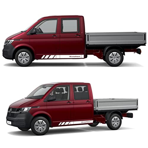 Seitenstreifen Aufkleber mit WUNSCHTEXT passend für VW Pritsche Doppelkabine Seitenstreifen Aufkleber mit WUNSCHTEXT passend für VW Pritsche Doppelkabine von FOTOFOL