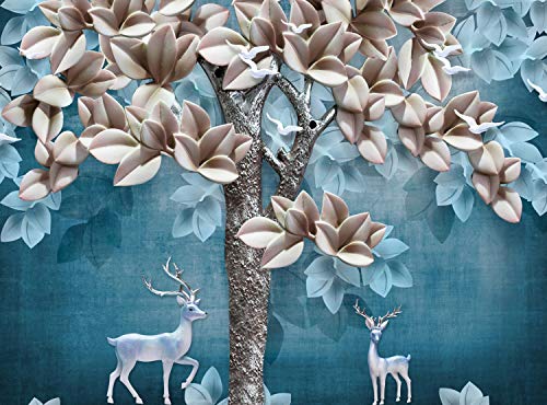 ABSTRAKT DESIGN Fototapete VLIES-250x186 cm (2193A)-Natur Blumen Bäume Wald Hirsch Wandtapete-Inkl. Kleister-Vliestapete Bild Dekoration Wand-Dekor Moderne Motiv-Tapete Panorama Poster XXL von FOTOTAPETENDRUCK