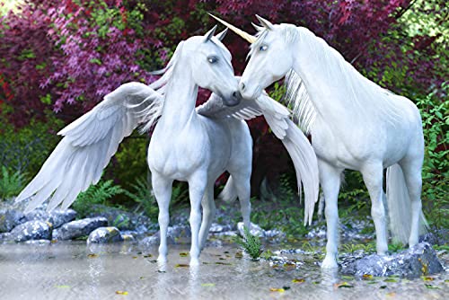 EINHORN Fototapete VLIES-250x186 cm (4456A)-Natur Wald Tiere Pegasus Pferd Kinder Pferde Wandtapete-Inkl. Kleister-Vliestapete Bild Dekoration Wand-Dekor Moderne Motiv-Tapete Panorama Poster XXL von FOTOTAPETENDRUCK