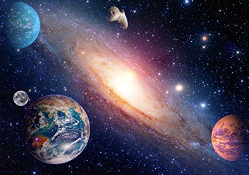 GALAXIE Fototapete VLIES-300x223 cm (079A)-Planeten Weltall Sterne Universum Astronaut Erde Planet-Inkl. Kleister-Vliestapete Bild Dekoration Wand-Dekor Moderne Motiv-Tapete Panorama Poster XXL von FOTOTAPETENDRUCK