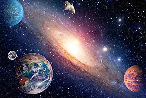 GALAXIE Fototapete VLIES-300x223 cm (4408A)-Planeten Weltall Sterne Universum Astronaut Erde Planet-Inkl. Kleister-Vliestapete Bild Dekoration Wand-Dekor Moderne Motiv-Tapete Panorama Poster XXL von FOTOTAPETENDRUCK