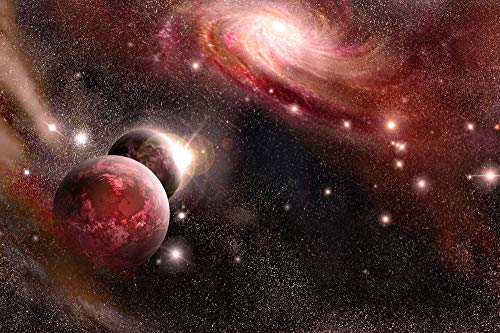 GALAXIE Fototapete VLIES-350x260 cm (2707A)-Planeten Weltall Sterne Universum Astronaut Erde Planet-Inkl. Kleister-Vliestapete Bild Dekoration Wand-Dekor Moderne Motiv-Tapete Panorama Poster XXL von FOTOTAPETENDRUCK