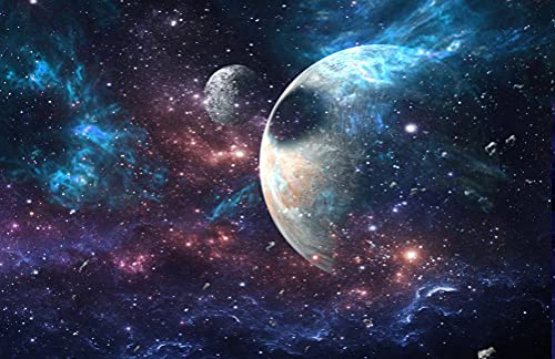 GALAXIE Fototapete VLIES-400x260 cm (1433A)-Planeten Weltall Sterne Universum Astronaut Erde Planet-Inkl. Kleister-Vliestapete Bild Dekoration Wand-Dekor Moderne Motiv-Tapete Panorama Poster XXL von FOTOTAPETENDRUCK