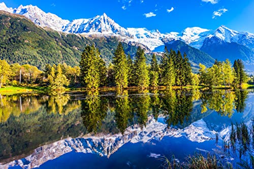 GEBIRGE Fototapete VLIES-500x280 cm (4008A)-Natur Landschaft Berge See Wald Fluss Bäume Alpen Wandtapete-Inkl. Kleister-Vliestapete Bild Dekoration Wand-Dekor Moderne Motiv-Tapete Panorama Poster XXL von FOTOTAPETENDRUCK