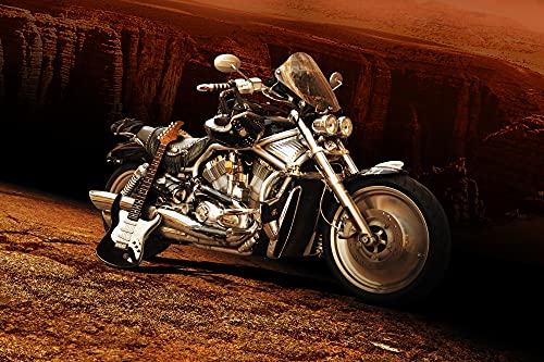 MOTORRAD Fototapete VLIES-250x186 cm (3870A)-Biker Chopper Retro Harley Davidson Wandtapete-Inkl. Kleister-Vliestapete Bild Dekoration Wand-Dekor Moderne Motiv-Tapete Panorama Poster XXL von FOTOTAPETENDRUCK