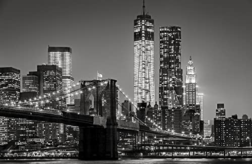 NEW YORK Fototapete VLIES-500x280 cm (5555A)-Manhattan Brooklyne Bridge Skyline Fotokunst Wandtapete-Inkl. Kleister-Vliestapete Bild Dekoration Wand-Dekor Moderne Motiv-Tapete Panorama Poster XXL von FOTOTAPETENDRUCK