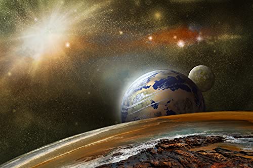 PLANETEN Fototapete VLIES-400x260 cm (2693A)-Galaxie Weltall Sterne Universum Astronaut Erde Planet-Inkl. Kleister-Vliestapete Bild Dekoration Wand-Dekor Moderne Motiv-Tapete Panorama Poster XXL von FOTOTAPETENDRUCK