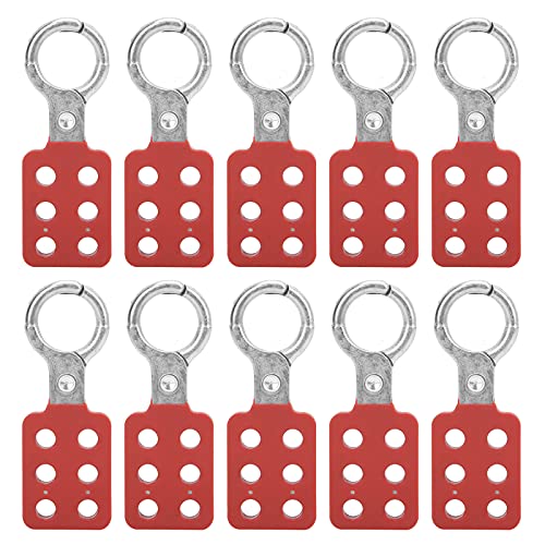 10pcs Lockout Tagout Hasp, Sicherheits-Aluminium-Isolier-Vorhängeschloss-Haspe für Mehrere Verwaltungen, 25 Mm/1,0 Zoll Isolierter Schloss-Haspe mit 6-Loch-Verriegelung, Edelstahl-Sicherheits-Haspe-Sc von FOUF