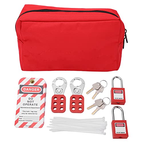 FOUF Elektrisches Lockout Tagout Kit, Group Lockout Hasps Loto Tag Tags Tie Safet Vorhängeschloss, Lockout Tagout Kit mit Tasche für Lockout Tagout Stations Lock Gekennzeichnete Produkte FOUF Elektrisches Lockout Tagout Kit, Group Lockout Hasps Loto Tag Tags Tie Safet Vorhängeschloss, Lockout Tagout Kit mit Tasche für Lockout Tagout Stations Lock Gekennzeichnete Produkte von FOUF