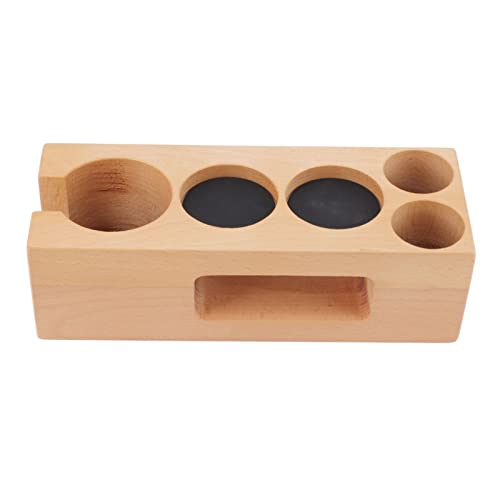 Holz-Kaffeefilter-Tamper-Halter, 5-Loch-Espresso-Tamper-Mattenständer, Tamper-Station, Espresso-Tamper-Halter, Kaffee-Espresso-Maschinen-Zubehör für Heimwerker-Kaffeebars(L) von FOUF