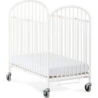 Pinnacle Babybett zusammenklappbar aus Stahl in Weiß Tragbares Reisebett für Babys mit Matratze & großen Rollen Beistellbett / Zustellbett komplett von FOUNDATIONS