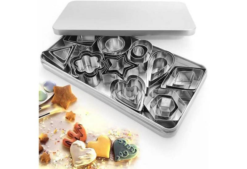 FOUORTUNATE-BEE Ausstechform 30 Stück Ausstechformen Weihnachten Set Plätzchenausstecher, Edelstahl, (Mini Keksausstecher Edelstahl Linzer Ausstecher Set, DIY Klein Ausstecher Weihnachten), für Tortendekorationen, Zuckerkuchen, und Kekse von FOUORTUNATE-BEE