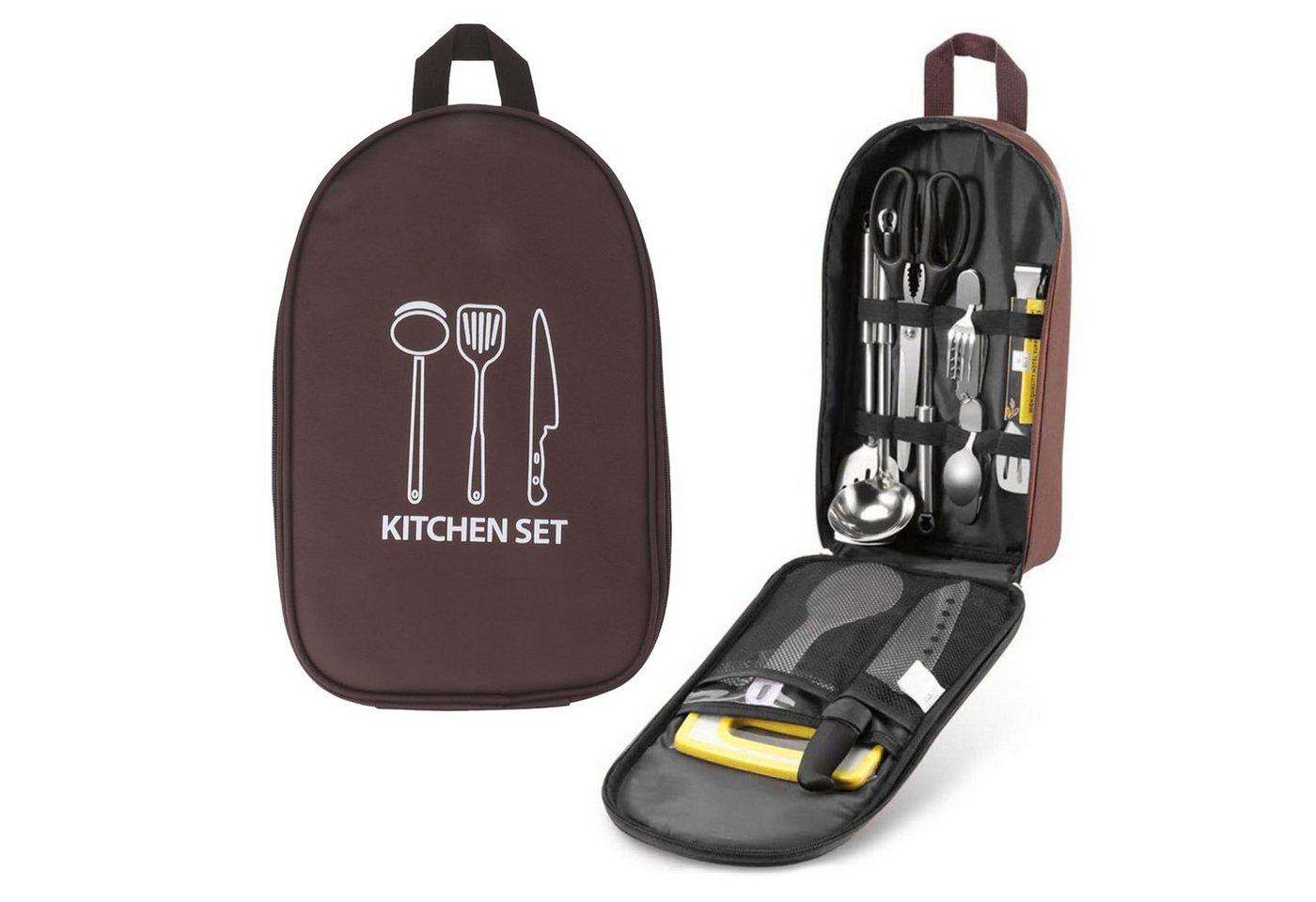 FOUORTUNATE-BEE Besteckkoffer Integrierte Camping-Bestecktasche mit Doppelreißverschluss, Tragbares Outdoor-Kochgeschirr-Organizer mit Netzfächern FOUORTUNATE-BEE Besteckkoffer Integrierte Camping-Bestecktasche mit Doppelreißverschluss, Tragbares Outdoor-Kochgeschirr-Organizer mit Netzfächern von FOUORTUNATE-BEE