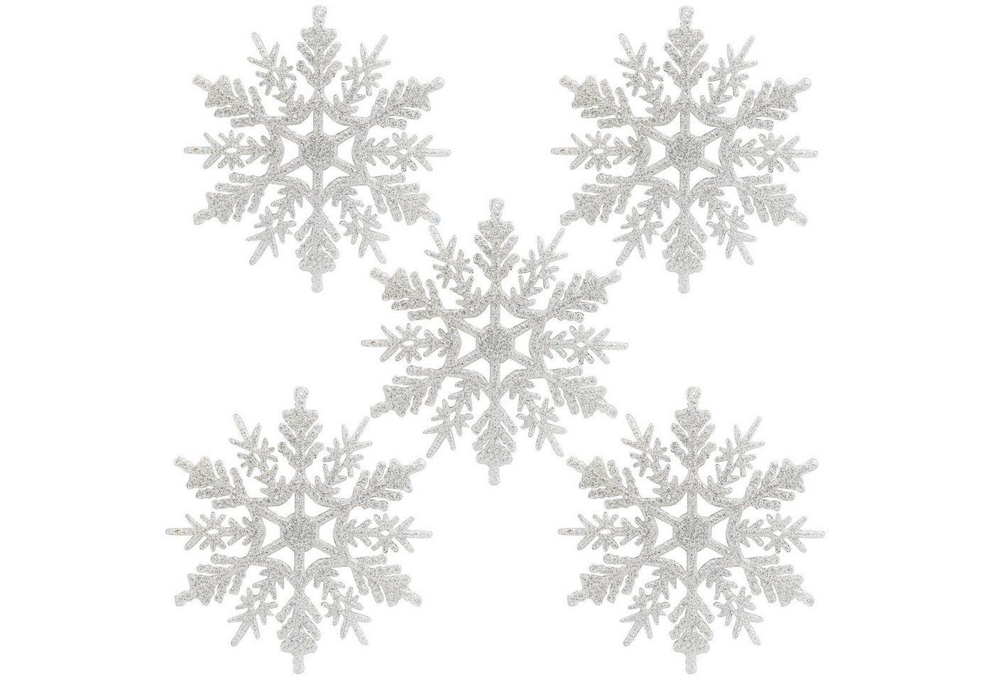 FOUORTUNATE-BEE Christbaumschmuck 24 x Schneeflocken Weihnachten Deko (24-tlg), für Weihnachtsbaum Glitzer Weiß Weihnachtsbaumschmuck von FOUORTUNATE-BEE