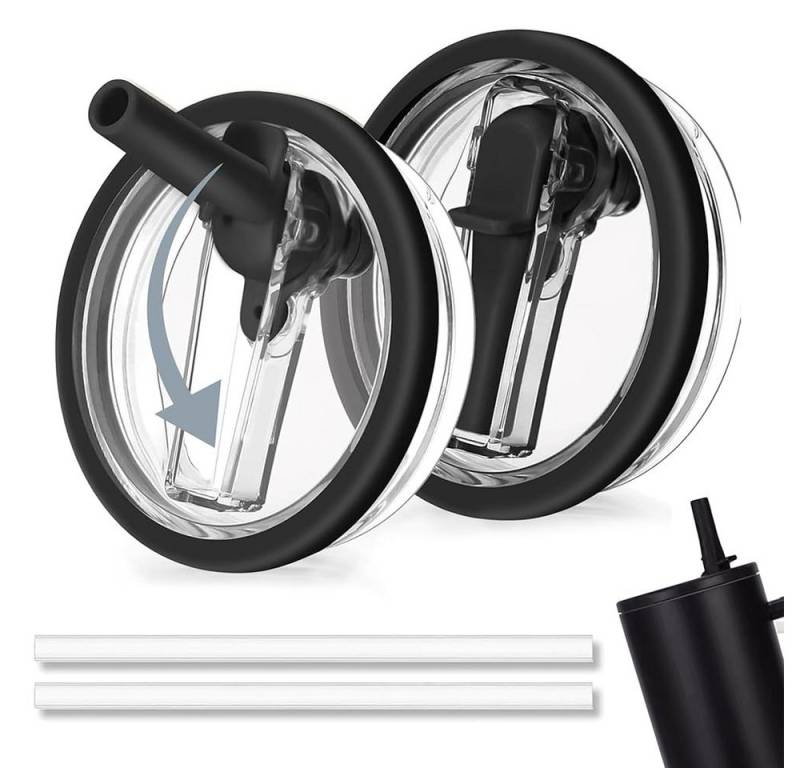 FOUORTUNATE-BEE Deckel 2 Stück Ersatzdeckel für 40oz Becher mit 2 Trinkhalmen, (Wiederverwendbarer Auslaufsichere und Staubdichte), für Stanley cup Deckel Tumbler Stanley Deckel von FOUORTUNATE-BEE