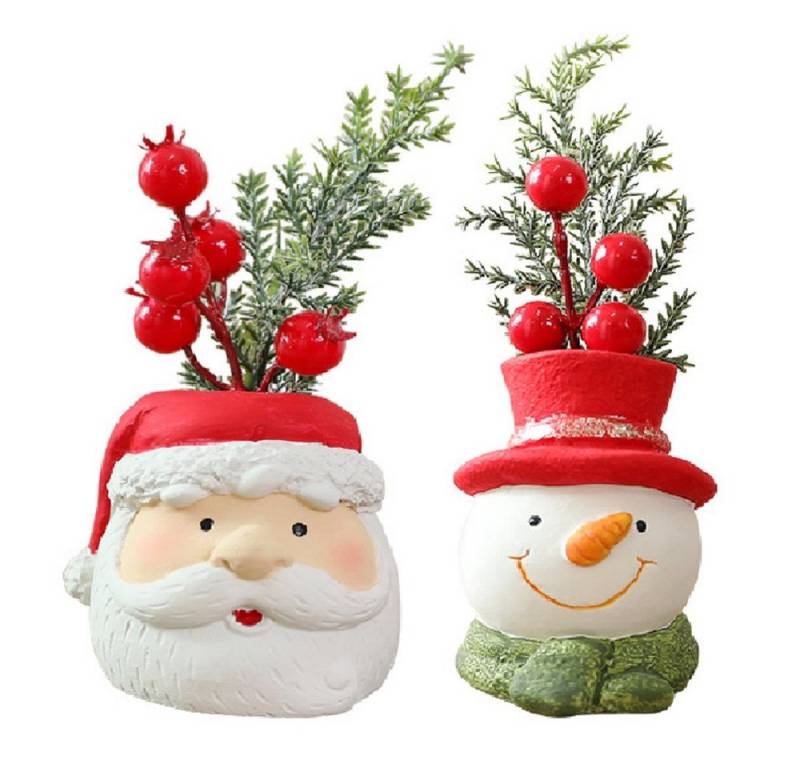 FOUORTUNATE-BEE Dekofigur 2er-Set Weihnachtsfiguren – Weihnachtsmann & Schneemann Deko, Festliche Tischdeko: 2er-Set Weihnachtsmann Schneemann Figuren FOUORTUNATE-BEE Dekofigur 2er-Set Weihnachtsfiguren – Weihnachtsmann & Schneemann Deko, Festliche Tischdeko: 2er-Set Weihnachtsmann Schneemann Figuren von FOUORTUNATE-BEE