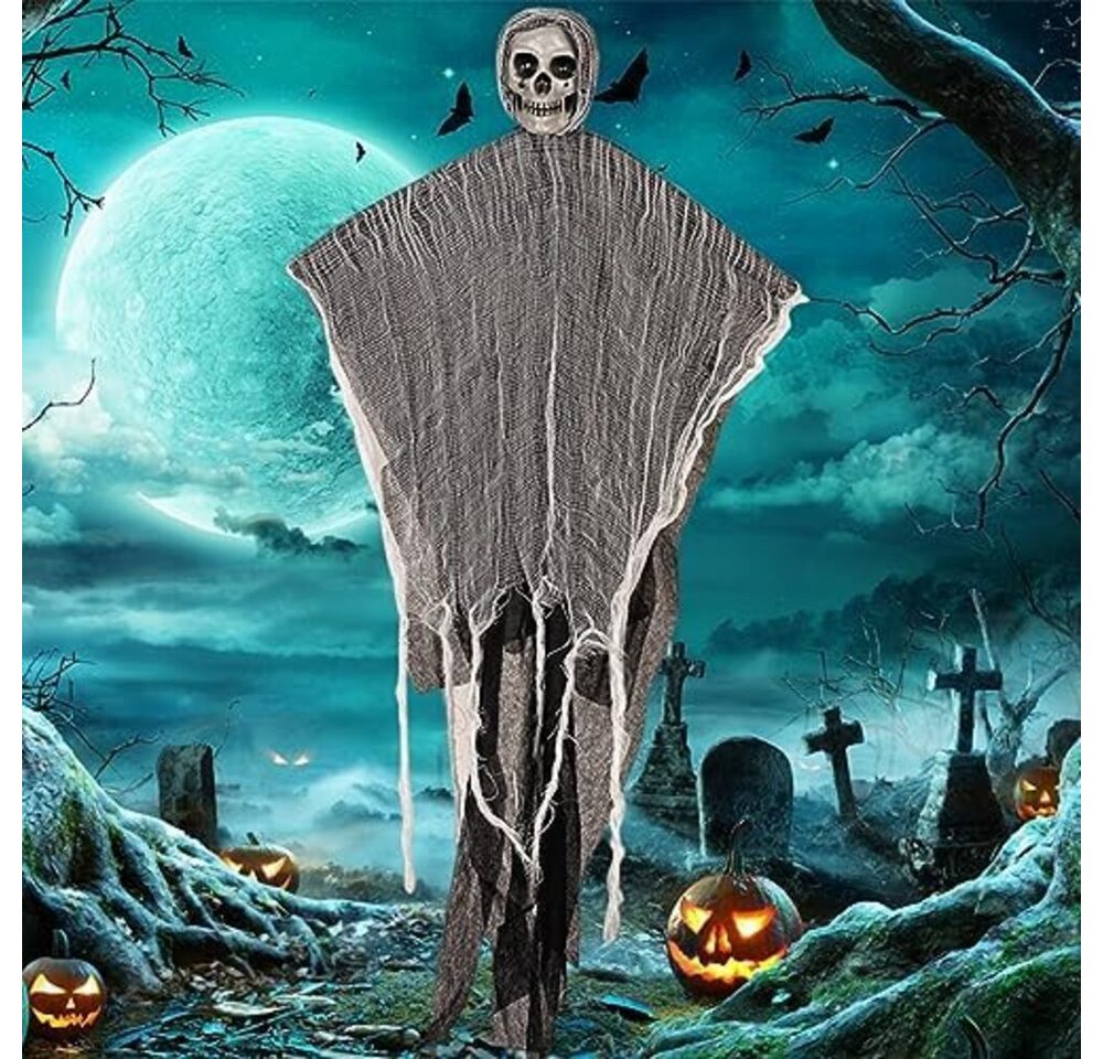 FOUORTUNATE-BEE Dekofigur Halloween Deko Gruselig Outdoor Horror Hägende Ghost Dekoration (Hängendes Skelett Geist Sensenmann Garten Party) von FOUORTUNATE-BEE