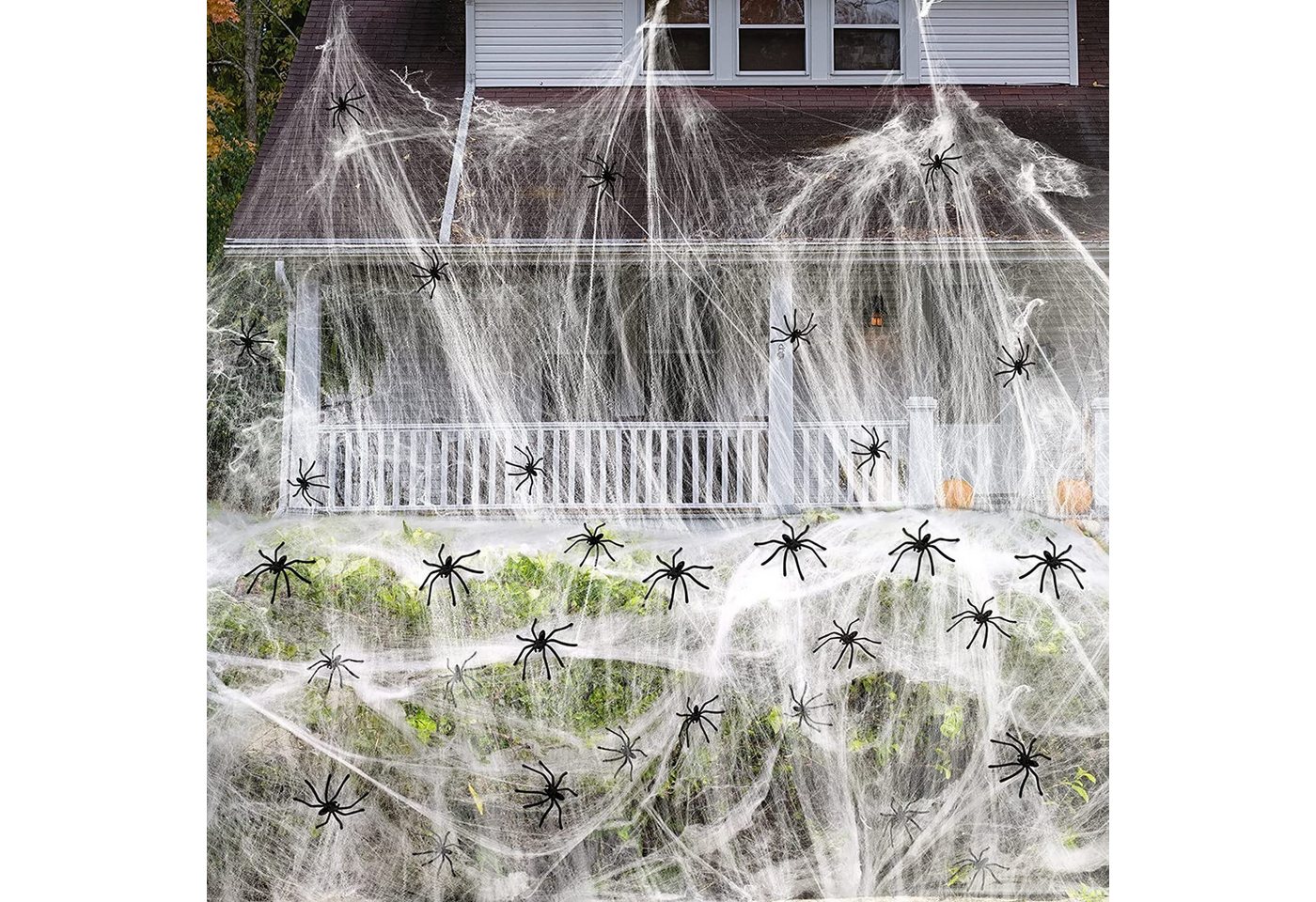 FOUORTUNATE-BEE Dekohänger Halloween Deko Spinnennetz 300g (Spinnweben Deko mit 50 Plastik Spinnen Spinnennetz Deko Dekoration Realistisch und Dehnbar für Outdoor Indoor Gardens Halloween Party Horror Deko) FOUORTUNATE-BEE Dekohänger Halloween Deko Spinnennetz 300g (Spinnweben Deko mit 50 Plastik Spinnen Spinnennetz Deko Dekoration Realistisch und Dehnbar für Outdoor Indoor Gardens Halloween Party Horror Deko) von FOUORTUNATE-BEE