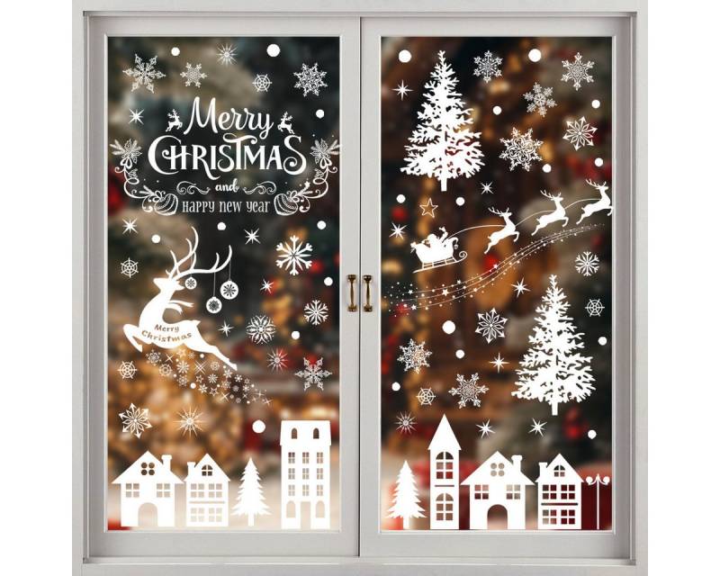 FOUORTUNATE-BEE Fensterbild Fensterbilder Weihnachten – Wiederverwendbare Schneeflocken Deko von FOUORTUNATE-BEE