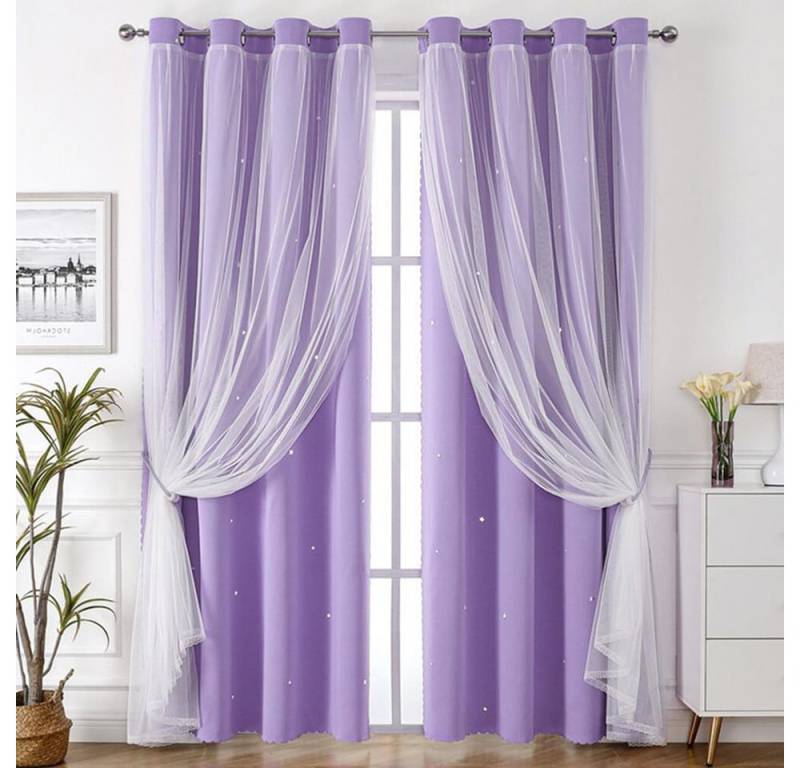 FOUORTUNATE-BEE Gardine Vorhänge Blickdicht Kinderzimmer Halbtransparent, (2 St), Geeignet für Schlafzimmer und Wohnzimmer von FOUORTUNATE-BEE