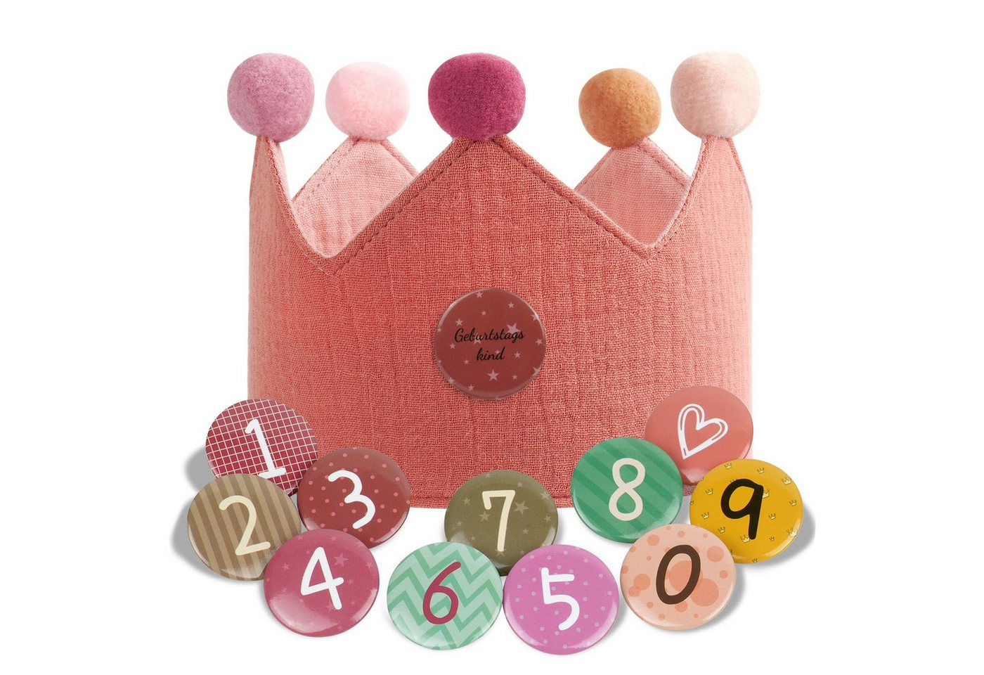FOUORTUNATE-BEE Geburtstagskerze Geburtstagskrone Kinder, Geburtstagskrone Stoff (Geburtstag Kinderkrone, Krone Geburtstag für Jungs Mädchen mit Happy Birthday Spruchband und Auswechselbaren Zahlen von 1-9) von FOUORTUNATE-BEE