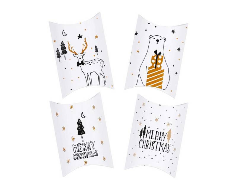 FOUORTUNATE-BEE Geschenkbox 20 Stück Weihnachten Geschenkbox (Keksschachtel Pralinenschachtel Schachtel Klein für Weihnachten Geschenk Weihnachtsdeko mit Aufkleber, 20 St) von FOUORTUNATE-BEE