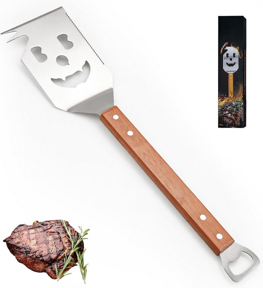 FOUORTUNATE-BEE Grillspachtel 7 in 1 für Barbecue Grill, Multifunktion Grillbesteck mit Holzgriff, Eingebaute grillbesteck-set-Funktion,Kreativer Grillwender FOUORTUNATE-BEE Grillspachtel 7 in 1 für Barbecue Grill, Multifunktion Grillbesteck mit Holzgriff, Eingebaute grillbesteck-set-Funktion,Kreativer Grillwender von FOUORTUNATE-BEE