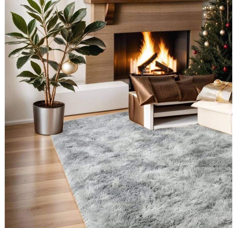 FOUORTUNATE-BEE Hochflor-Teppich Hellgrau Teppich für Wohnzimmer und Schlafzimmer, Rechteckig, Höhe: 40 mm, Wohnzimmer, Schlafzimmer, Esszimmer, Kinderzimmer FOUORTUNATE-BEE Hochflor-Teppich Hellgrau Teppich für Wohnzimmer und Schlafzimmer, Rechteckig, Höhe: 40 mm, Wohnzimmer, Schlafzimmer, Esszimmer, Kinderzimmer von FOUORTUNATE-BEE