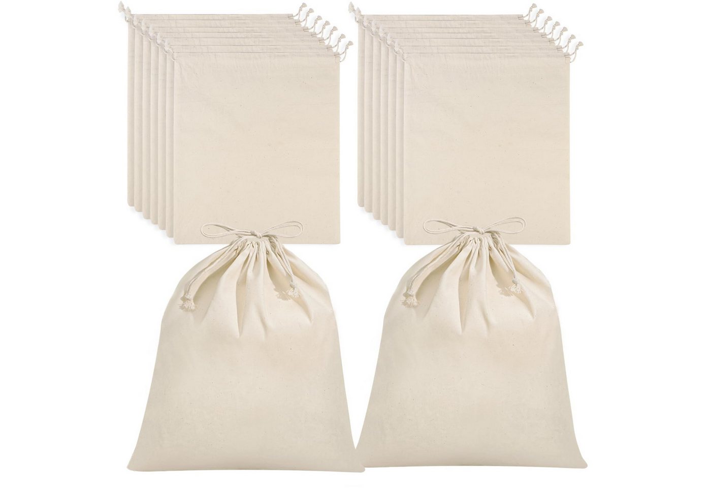 FOUORTUNATE-BEE Kalender zum Selbstbasteln Stoffbeutel Klein, 25x30cm Stoffsäckchen, mit Zugband Baumwolltasche Unbedruckt Adventskalender Stoffbeutel von FOUORTUNATE-BEE