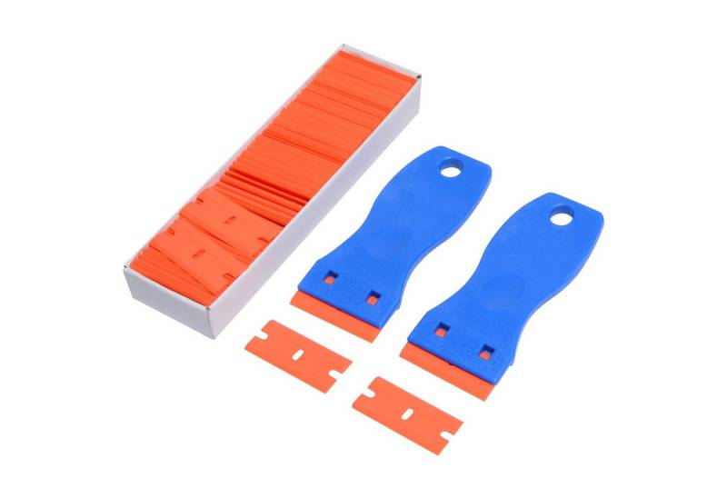 FOUORTUNATE-BEE Kunststoffschaber 2 Stück Kunststoff Schaber mit 100 Kunststoffklingen für Aufkleber entfernen Glas und Fensterr, Aufkleber Entferner FOUORTUNATE-BEE Kunststoffschaber 2 Stück Kunststoff Schaber mit 100 Kunststoffklingen für Aufkleber entfernen Glas und Fensterr, Aufkleber Entferner von FOUORTUNATE-BEE