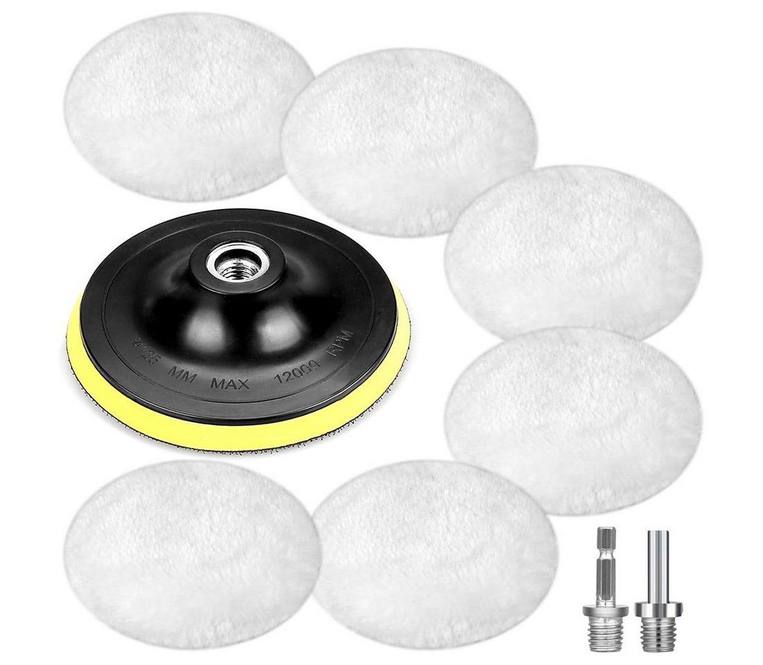 FOUORTUNATE-BEE Polierschwamm Polieraufsatz Winkelschleifer Polierhaube Polierschwamm 125mm, (Klett Polierscheibe Polierpads,6 Stück Wolle Polieraufsatz,Polierpad mit 6 Winkel Griff,Rundadapter,Leicht Austauschbar) FOUORTUNATE-BEE Polierschwamm Polieraufsatz Winkelschleifer Polierhaube Polierschwamm 125mm, (Klett Polierscheibe Polierpads,6 Stück Wolle Polieraufsatz,Polierpad mit 6 Winkel Griff,Rundadapter,Leicht Austauschbar) von FOUORTUNATE-BEE