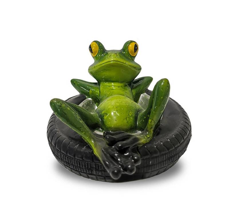 FOUORTUNATE-BEE Teichfigur Miniteich Deko Schwimmfrosch, (für Miniteich Terrassenteich Zinkwannen), Solarbrunnen Garten Balkon Teiche Deko von FOUORTUNATE-BEE