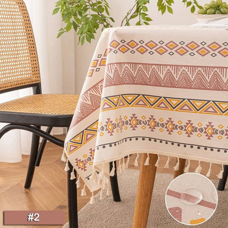 FOUORTUNATE-BEE Tischdecke Boho-Tischdecke mit Vintage-Fransen, Elegante Tischdekoration für Boho-Partys und besondere Anlässe von FOUORTUNATE-BEE