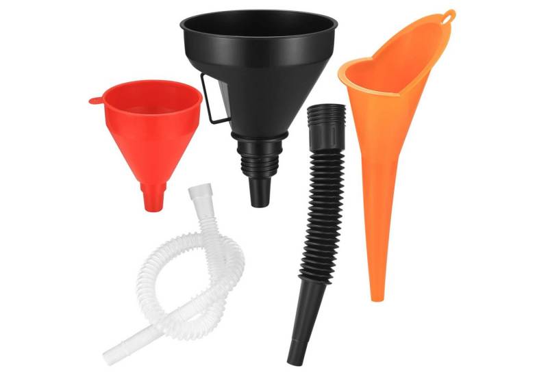FOUORTUNATE-BEE Trichter 3 Stück Einfülltrichter Set, (rechtwinkliges flexibles Kunststoff Trichter Set, Universal Auto Benzin Kraftstoff Trichter mit abnehmbarem Auslauf und langen Trichtern (Rot/Orange/Schwarz-3 Stück) FOUORTUNATE-BEE Trichter 3 Stück Einfülltrichter Set, (rechtwinkliges flexibles Kunststoff Trichter Set, Universal Auto Benzin Kraftstoff Trichter mit abnehmbarem Auslauf und langen Trichtern (Rot/Orange/Schwarz-3 Stück) von FOUORTUNATE-BEE