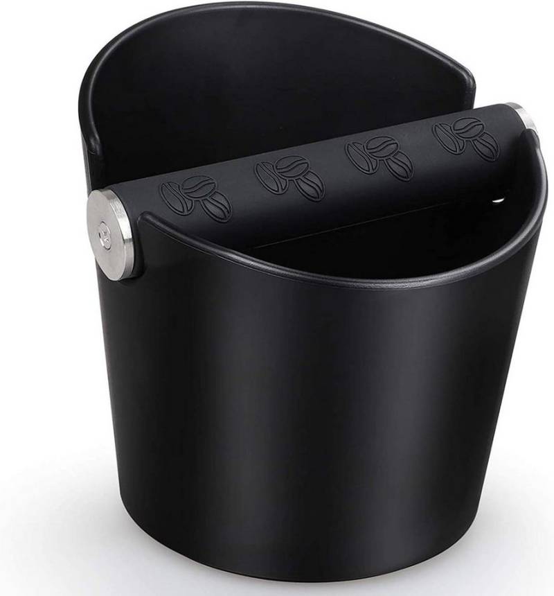 FOUORTUNATE-BEE Vorratsdose Abklopfbehälter für Siebträger Espresso Abklopfbehälter, (Kaffeesatz Abschlagbox Knock Box Stoßdämpfende Espresso Klopfbox), mit Abnehmbarer Metall-Klopfstange und Rutschfester Basis Schwarz von FOUORTUNATE-BEE