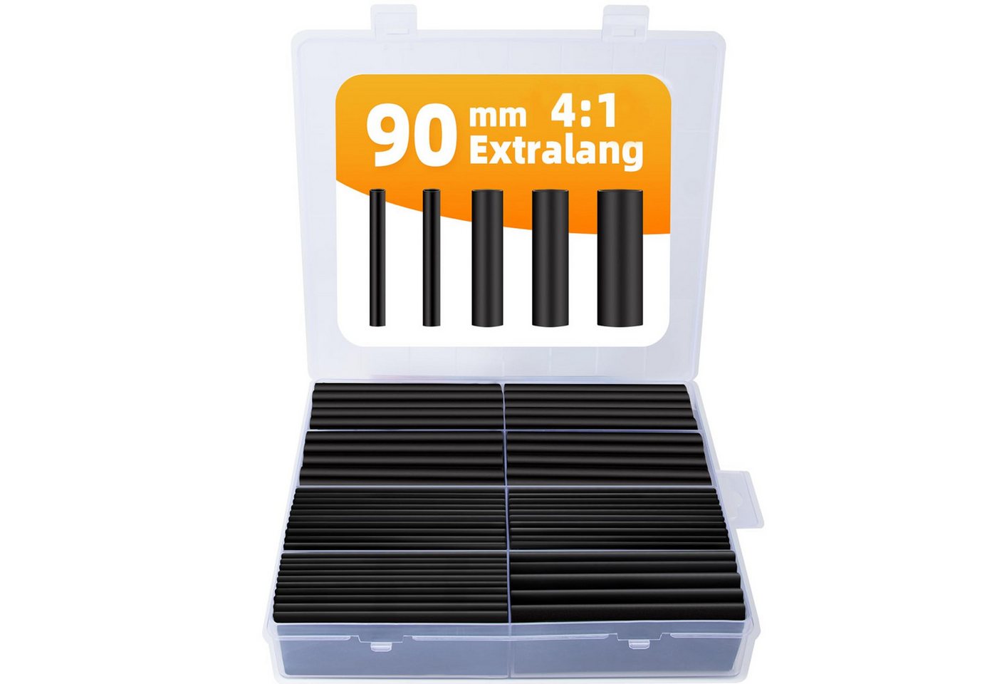 FOUORTUNATE-BEE Wärmeschrumpfschlauch 90mm Extra lange Schrumpfschlauch-Set 4:1 Schrumpfschläuche, Isolierschlauch-Sortiment mit 5 verschiedenen Größen, 100-tlg. FOUORTUNATE-BEE Wärmeschrumpfschlauch 90mm Extra lange Schrumpfschlauch-Set 4:1 Schrumpfschläuche, Isolierschlauch-Sortiment mit 5 verschiedenen Größen, 100-tlg. von FOUORTUNATE-BEE