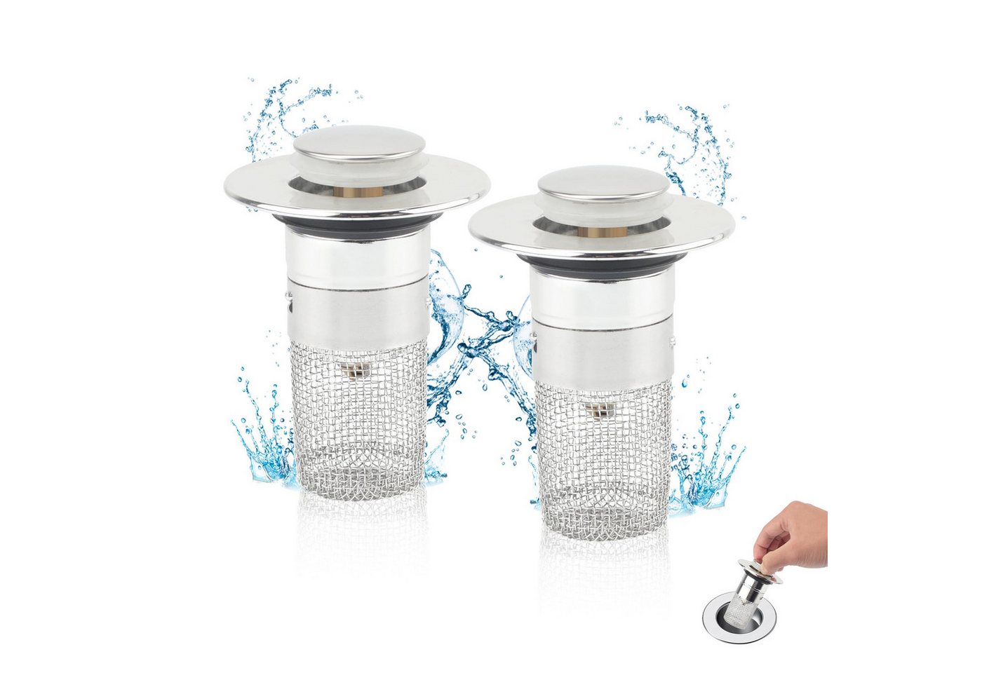FOUORTUNATE-BEE Waschbeckenstöpsel 2 Stücke WaschbeckenstöPsel für 34-40mm Abflussstopfen Waschbecken, (2 St) von FOUORTUNATE-BEE