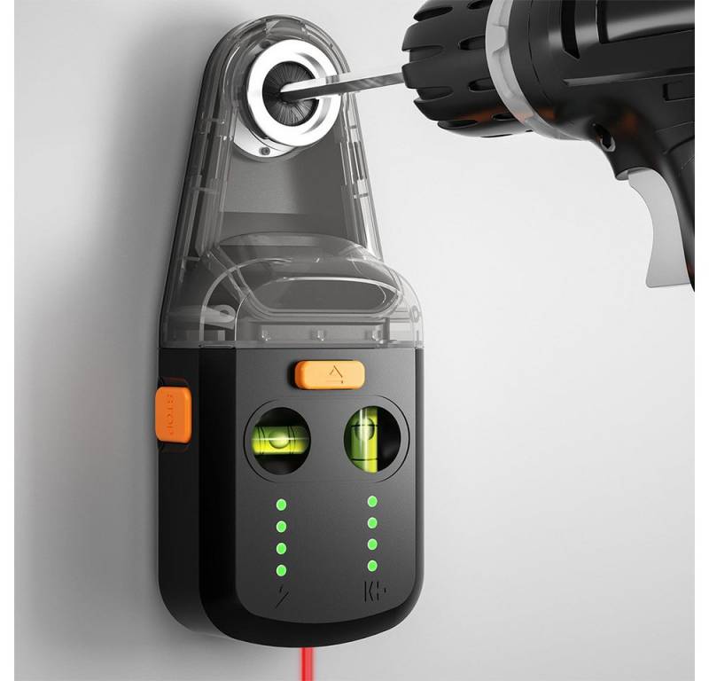 FOUORTUNATE-BEE Wasserwaage 4-in-1 Laser Wasserwaage mit Kreuzwasserwaage, Bohrstaubfänger, (Wandhalterung, Elektronischem Vakuum-Saugnapf, Nivellierwerkzeug Perfekt zum Aufhängen von Bildern, Malen und Heimrenovierungen) von FOUORTUNATE-BEE