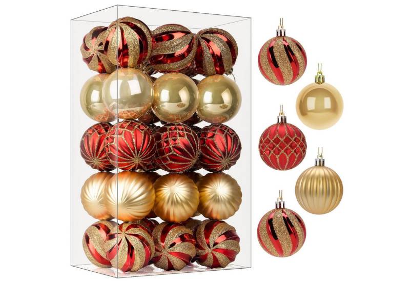 FOUORTUNATE-BEE Weihnachtsbaumkugel 30-teiliges Set Weihnachtskugeln Weihnachtsdeko Christbaumschmuck (30 St), farbige Dekoration für Weihnachtsfeier von FOUORTUNATE-BEE