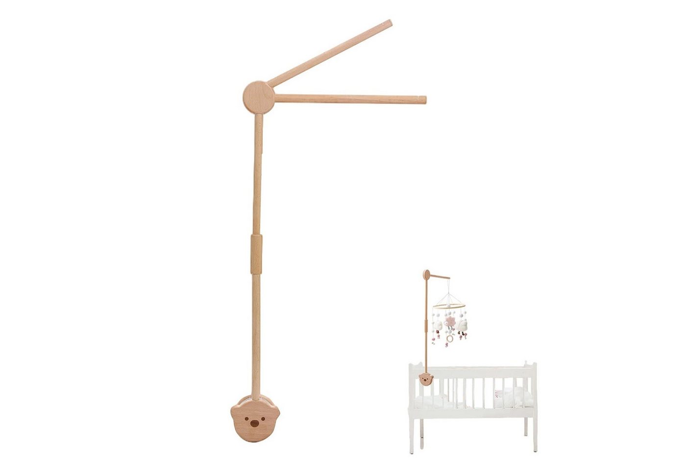 FOUORTUNATE-BEE Wickeltisch Mobile Halterung Holz für Babybett (Mobile Halterung Wickeltisch für Kinderzimmer-Dekoration, Angepasst Mobile Halter Gestell Stange für Aufhängung Windspiele Bettglocke, Baby Bett Spielzeuge) FOUORTUNATE-BEE Wickeltisch Mobile Halterung Holz für Babybett (Mobile Halterung Wickeltisch für Kinderzimmer-Dekoration, Angepasst Mobile Halter Gestell Stange für Aufhängung Windspiele Bettglocke, Baby Bett Spielzeuge) von FOUORTUNATE-BEE