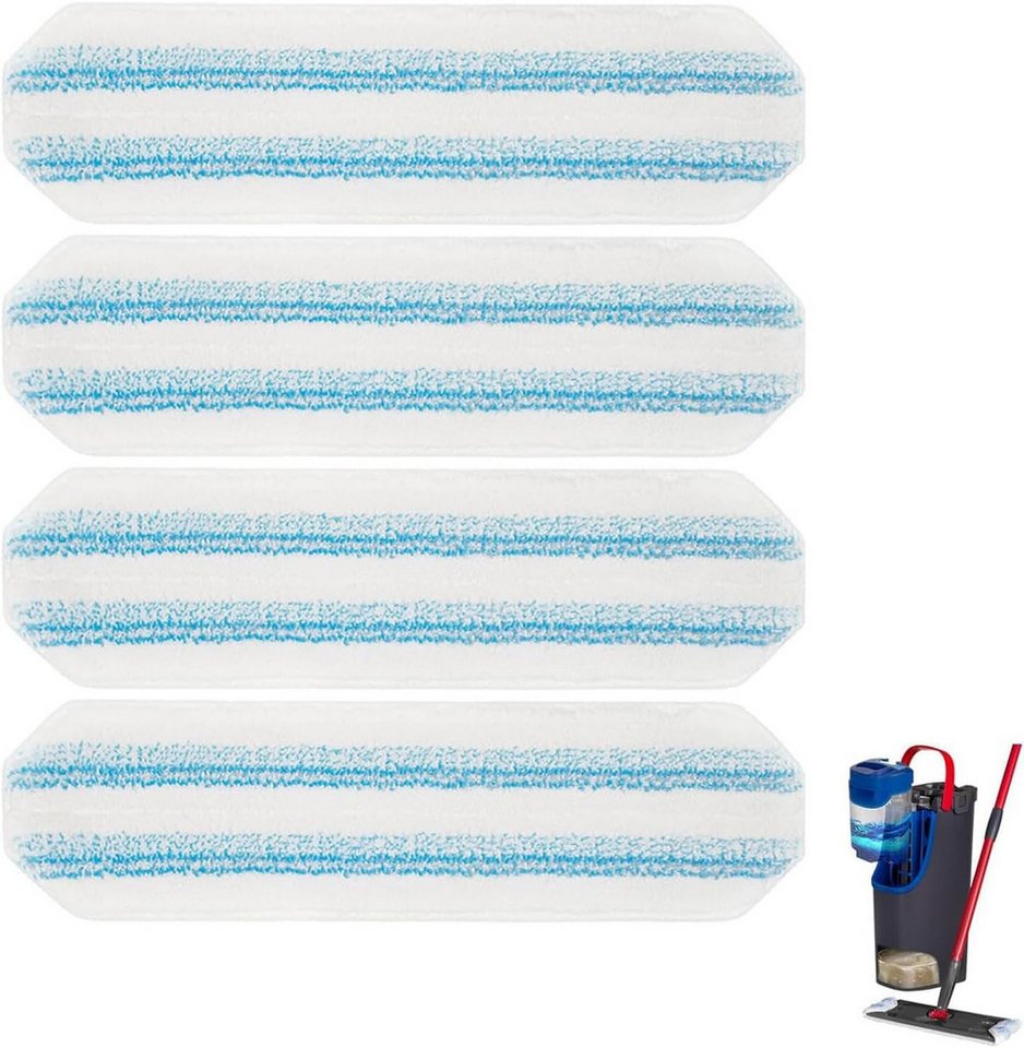 FOUORTUNATE-BEE Wischmopp 4 Stück Mikrofaser-Wischtücher, (Ersatz für Vileda H2PrO und O-Cedar H2PrO Flachmopp-Ersatzteile, waschbare und wiederverwendbare Wischpads) von FOUORTUNATE-BEE