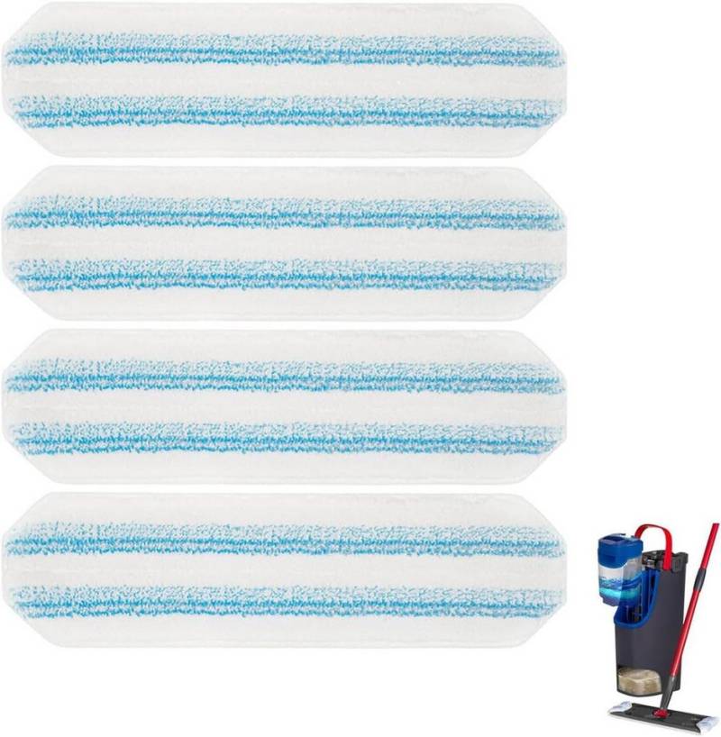 FOUORTUNATE-BEE Wischmopp 4 Stück Mikrofaser-Wischtücher, (Ersatz für Vileda H2PrO und O-Cedar H2PrO Flachmopp-Ersatzteile, waschbare und wiederverwendbare Wischpads) von FOUORTUNATE-BEE