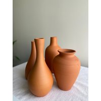 Terrakotta Vase, Handgefertigte Vase, Rustikale Tonvase, Keramikvase, Boho Dekor Vasen, Trockenblumenvase, Geschenk Für Haus, Dekoration von FOURHANDSS