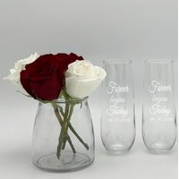2Er-Set Toastflöten, Champagnerflöten Ohne Stiel, Hochzeits-Champagnerflöten, Jubiläum Oder Verlobung, Personalisierte Champagnerflöte von FOURSEASONLASERGIFTS