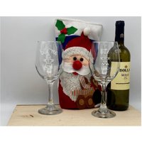 2Er Set Weihnachtswein, Freunde Weinglas, Lebkuchenmann, Lebkuchenmädchen, Weihnachtskerze, Weihnachtsglas, Weihnachtsbaum Weinglas von FOURSEASONLASERGIFTS